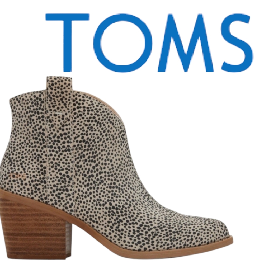 TOMS "Constance" Ankle Boots Cheetah Suede, Size 6.5